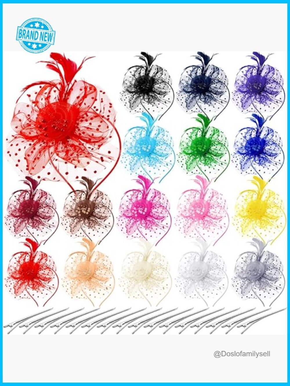16 Vintage Fascinator Hats With Feathers Mesh Wedding Tea Party Hair Clip